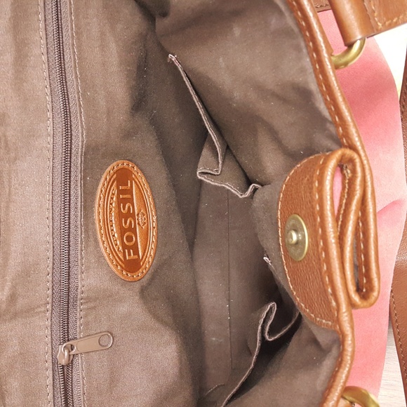 Fossil suede and leather salmon purse - Picture 3 of 6